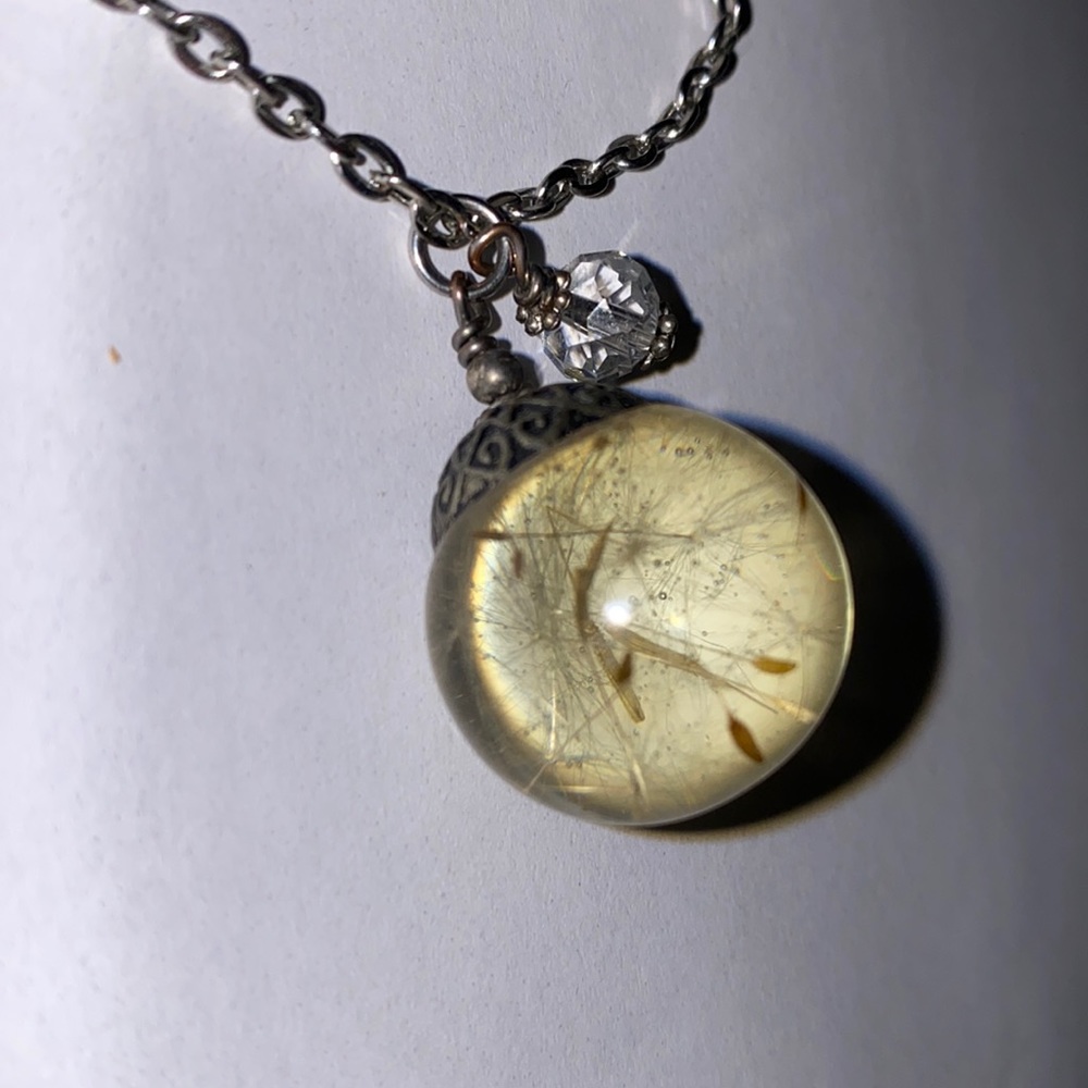 Dandelion Resin Necklace